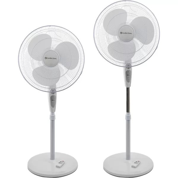 Comfort Zone Oscillating Pedestal Fan with Remote Control, Stand Fan, 18 inch, 3 Speed, Adjustable Height &amp; Tilt, &amp; Timer, Auto Shutoff, Ideal for Home, Bedroom &amp; Office, Airflow 17 ft/sec, CZST181RBK