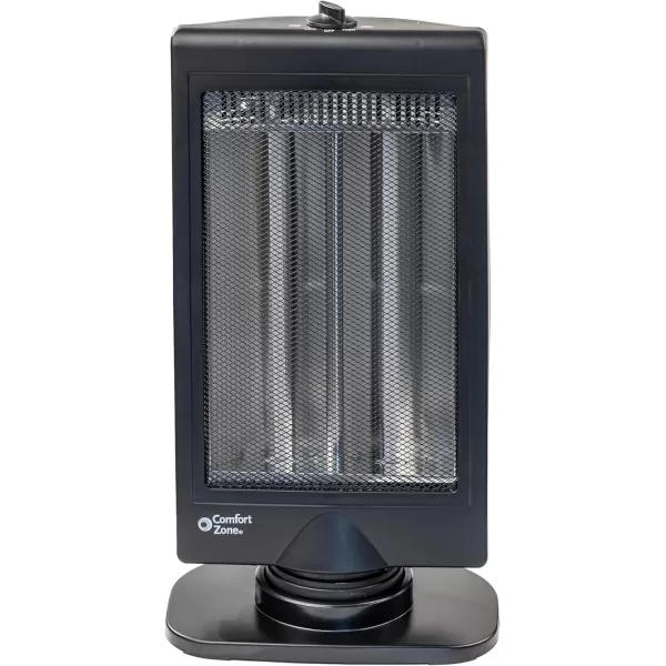 Comfort Zone Oscillating Portable Space Heater, Flat Panel, Halogen, Infrared, Electric, Adjustable Tilt, Overheat Sensor, Stay-Cool, &amp; Tip-Over Switch, Ideal for Home, Bedroom, &amp; Office, 800W, CZHTV9