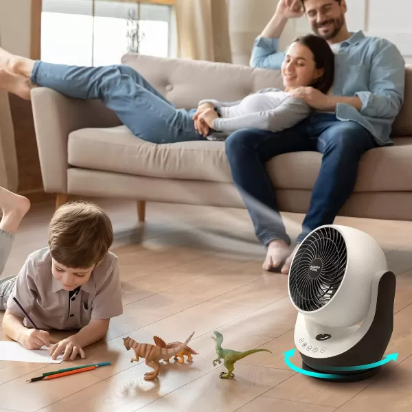 Comfort Zone Oscillating Table Fan with Remote Control, Electronic Controls, Desk Fan, 8 inch, 3 Speed, 90 Degree Tilt, 8 Hour Timer, Ideal for Home, Bedroom &amp; Office, CZHV82TWT
