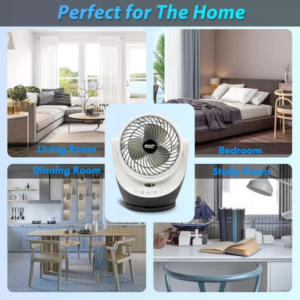 Comfort Zone Oscillating Table Fan with Remote Control, Electronic Controls, Desk Fan, 8 inch, 3 Speed, 90 Degree Tilt, 8 Hour Timer, Ideal for Home, Bedroom &amp; Office, CZHV82TWT