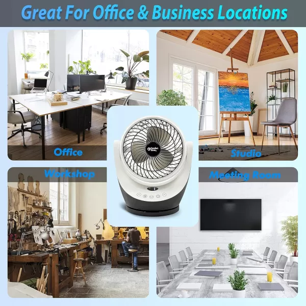 Comfort Zone Oscillating Table Fan with Remote Control, Electronic Controls, Desk Fan, 8 inch, 3 Speed, 90 Degree Tilt, 8 Hour Timer, Ideal for Home, Bedroom &amp; Office, CZHV82TWT
