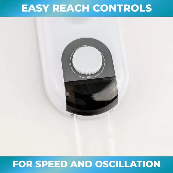 Comfort Zone Oscillating Wall Mount Fan with Adjustable Tilt, 16 inch, 3 Speed, Metal Grille, 90 Degree Oscillation, Airflow 14.07 ft/sec, Ideal for Home, Bedroom, Gym &amp; Office, CZ16W