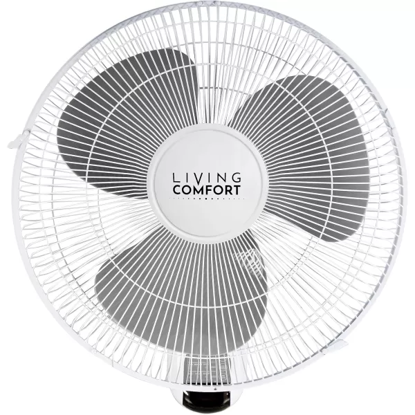 Comfort Zone Oscillating Wall Mount Fan with Adjustable Tilt, 16 inch, 3 Speed, Metal Grille, 90 Degree Oscillation, Airflow 14.07 ft/sec, Ideal for Home, Bedroom, Gym &amp; Office, CZ16W