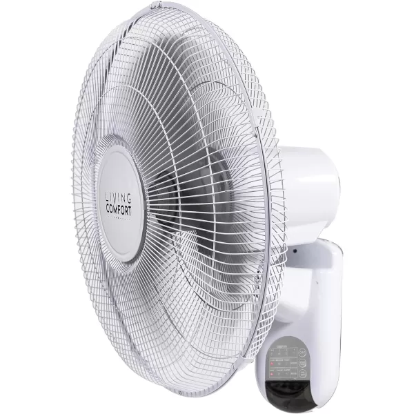 Comfort Zone Oscillating Wall Mount Fan with Adjustable Tilt, 16 inch, 3 Speed, Metal Grille, 90 Degree Oscillation, Airflow 14.07 ft/sec, Ideal for Home, Bedroom, Gym &amp; Office, CZ16W