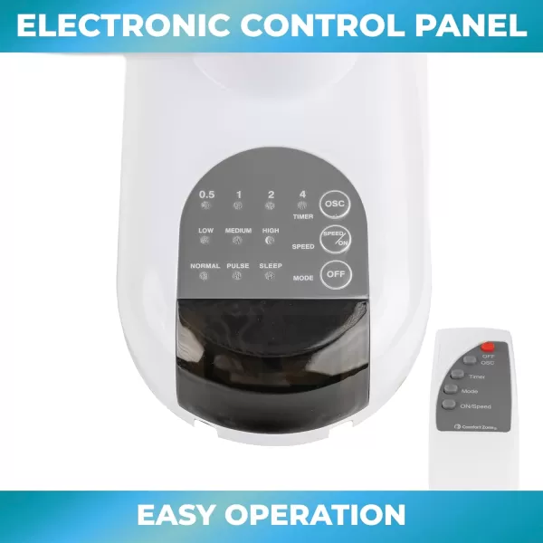 Comfort Zone Oscillating Wall Mount Fan with Remote Control, Timer, Auto Shut Off, Adjustable Tilt, Quiet, 16 inch, 3 Speed, Ideal for Home, Bedroom, Gym &amp; Office, Airflow 14.07 ft/sec, CZ16WR