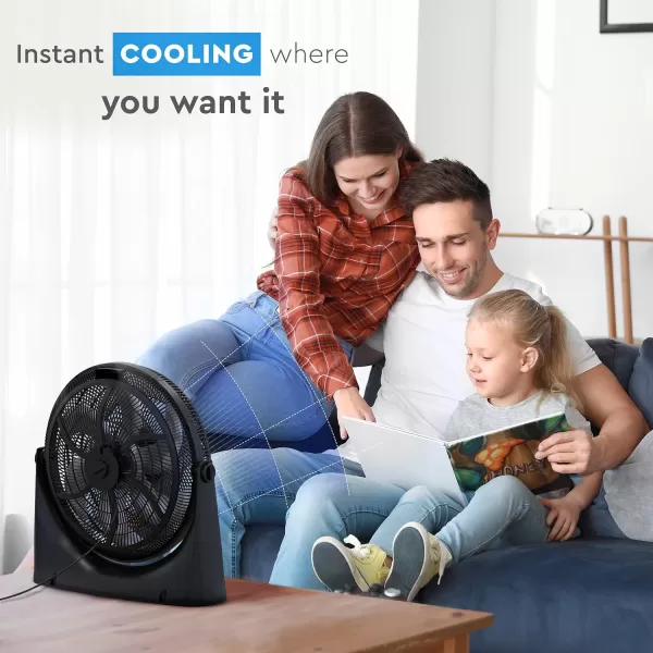 Comfort Zone PowrCurve High Velocity Floor Fan with Wall-Mounting Capabilities, 20 inch, 3 Speed, 180 Degree Adjustable Tilt, Ideal for Home, Bedroom, Gym &amp; Office, CZHV201BS