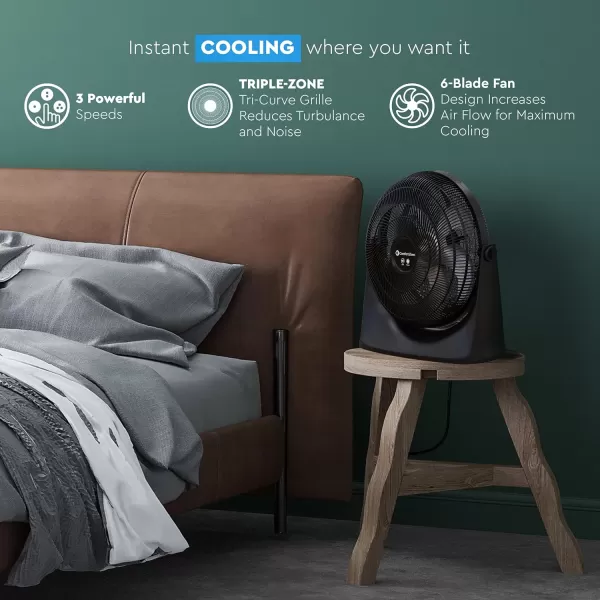 Comfort Zone PowrCurve High Velocity Floor Fan with Wall-Mounting Capabilities, 20 inch, 3 Speed, 180 Degree Adjustable Tilt, Ideal for Home, Bedroom, Gym &amp; Office, CZHV201BS
