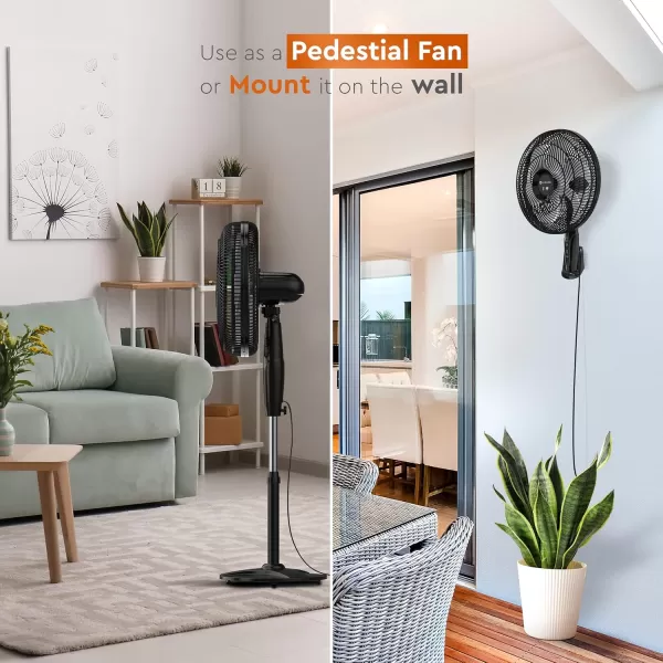 Comfort Zone Smart WiFi Oscillating Stand Fan, 18 inch, 3 Speed, Wall-Mountable, Voice Control, Full-Function Timer, Adjustable Stand up to 53 inches, Tri-Curve Technology to Reduce Noise, CZST180SWS