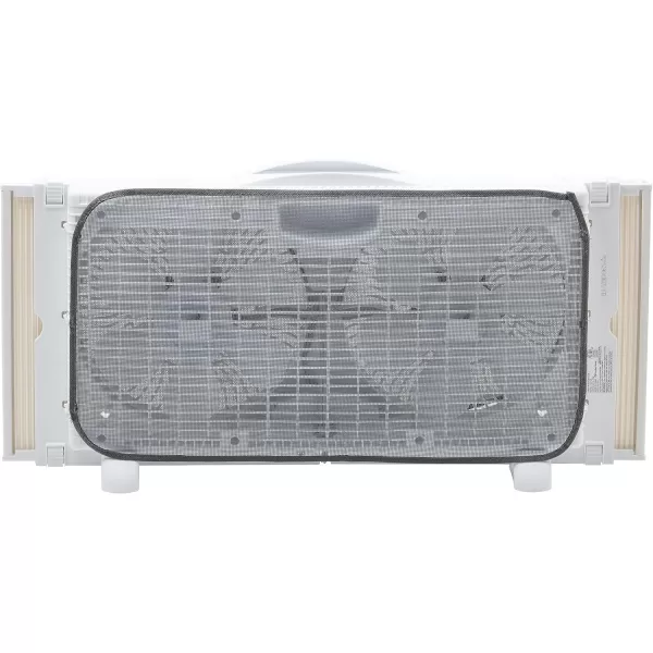 Comfort Zone Twin Window Fan with Reversible Airflow Control, 9 inch, Auto-Locking Expanders, 2 Speed Fan, Dual Fan, Exhaust, Airflow 9.84 ft/sec, Ideal for Home, Kitchen, Bedroom &amp; Office, CZ319WT