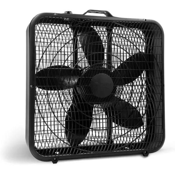 Comfort Zone Box Fan with Carry Handle, 20 inch, 3 Speed Full-Force Air Circulation with Air Conditioner, Floor Fan, Bedroom Fan, Airflow 15.03 ft/sec, Ideal for Home, Bedroom &amp; Office, CZ200A