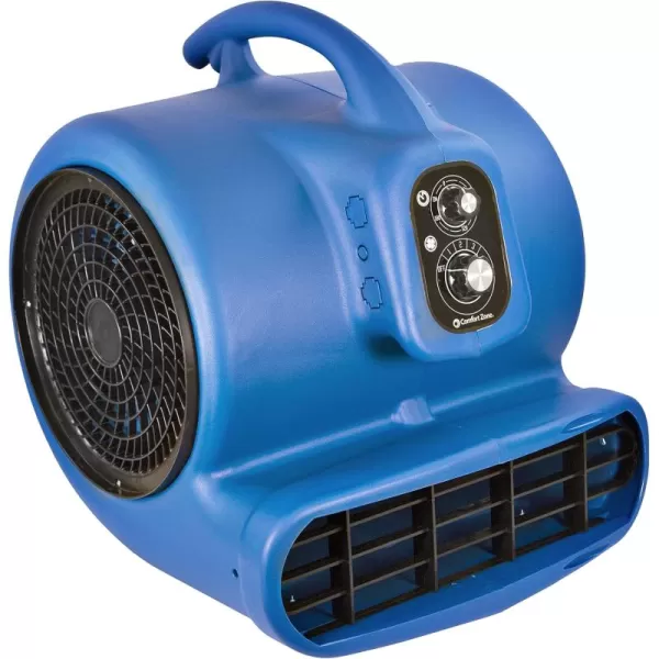 Comfort Zone CZBC121T 1/2HP High Velocity Air Mover, 3-Speeds, Timer, Adjustable Angles, Blue