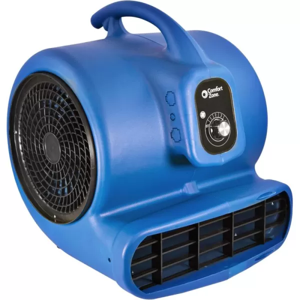 Comfort Zone CZBC121T 1/2HP High Velocity Air Mover, 3-Speeds, Timer, Adjustable Angles, Blue