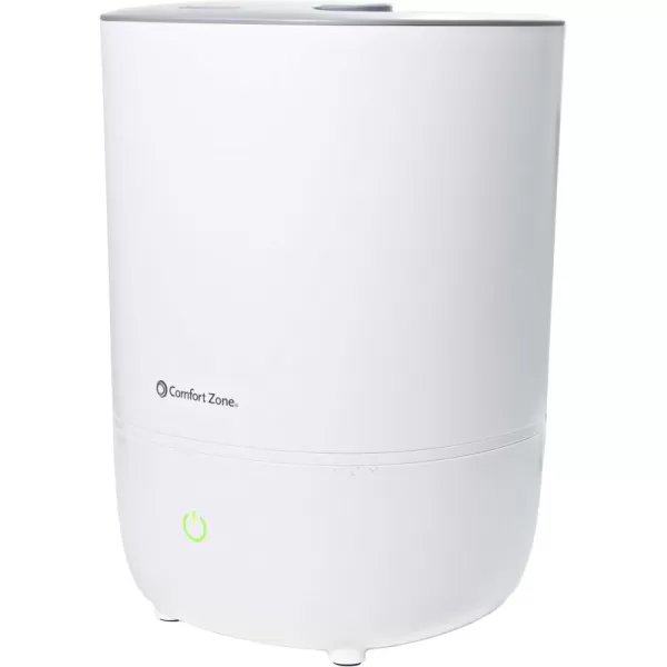 Comfort Zone CZHD55 0.9-Gallon/3.5-Liter Ultrasonic Humidifier with Top Fill Tank, Built-in Aromatherapy Tray, and Color Coded Controls, White