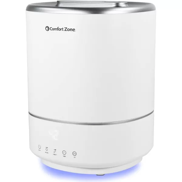 Comfort Zone CZHD65 Top Fill Digital Humidifier w/WiFi. Whisper-Quiet Operation, 1.2 Gal. capacity, Safety auto shut-off, Filter-Free Design, 6 hours  and 25 hours of operation .
