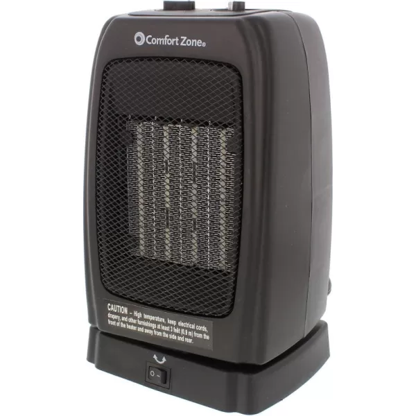 Comfort Zone Electric Ceramic Portable Space Heater with Thermostat and Fan, Built-in Overheat Sensor, and Safety Tip-Over Switch, Ideal for Home, Bedroom, &amp; Office, 1,500W, CZ442