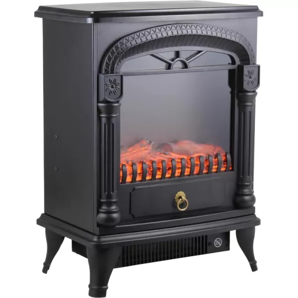 Comfort Zone Electric Fireplace Space Heater, Traditional Warm Stove Style, Realistic 3D Flame Effect, Adjustable Thermostat, &amp; Overheat Protection, Ideal for Home, Bedroom, &amp; Office, 1,500W, CZFP4