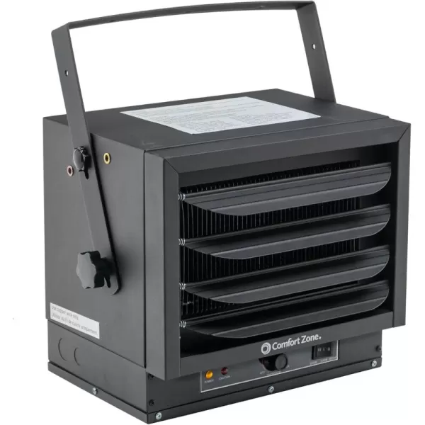 Comfort Zone Hard-Wired Ceiling Mount Garage Space Heater with Remote, 7,500 Watt, 240 Volt, Fan-Forced, Overheat Protection, Digital Thermostat, 12-Hour Timer, Ideal for Garage &amp; Workshop, CZ230ER