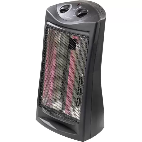 Comfort Zone Indoor Tower Space Heater, Adjustable Thermostat, Radiant Heat, Electric, Infrared Quartz, 2 Heat Settings, Overheat Protection, Ideal for Home, Bedroom, &amp; Office, 1,500W, CZQTV007BK