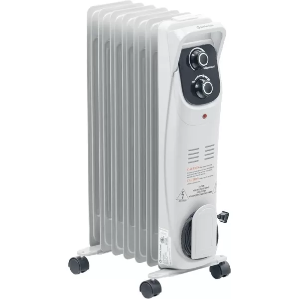 Comfort Zone Oil-Filled Radiator Space Heater, Radiant, Electric, Never Refill, Adjustable Thermostat, Tip-Over Switch &amp; Overheat Protection System, Ideal for Home, Bedroom, &amp; Office, 1,500W, CZ8008N
