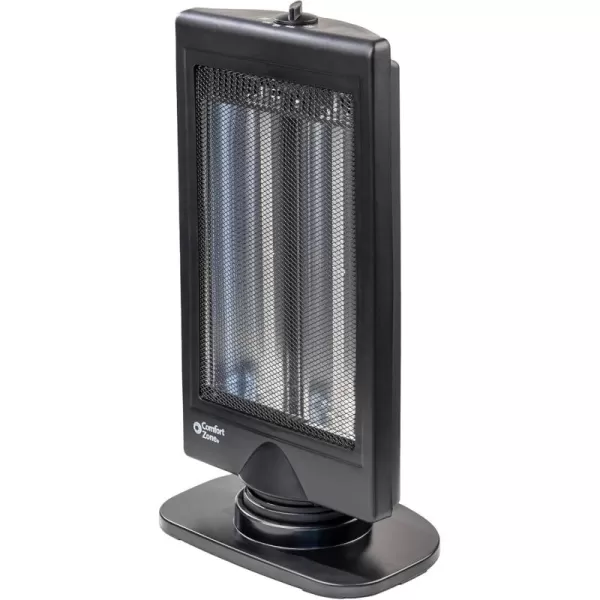 Comfort Zone Oscillating Portable Space Heater, Flat Panel, Halogen, Infrared, Electric, Adjustable Tilt, Overheat Sensor, Stay-Cool, &amp; Tip-Over Switch, Ideal for Home, Bedroom, &amp; Office, 800W, CZHTV9