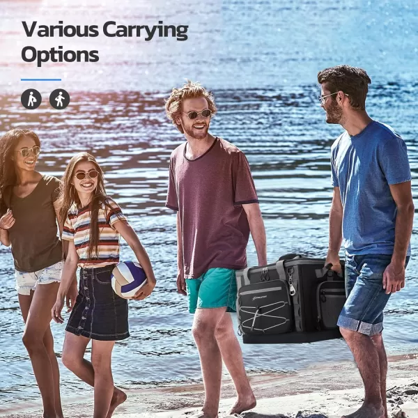 Maelstrom 80 Can Soft Sided Cooler Bag, Insulated Hard-Bottom, Leakproof, Portable, 72L Capacity, Black
