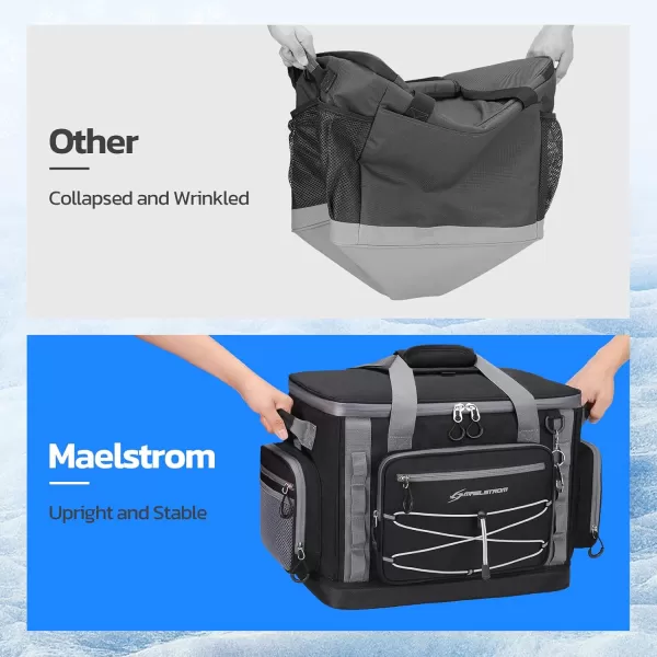 Maelstrom 80 Can Soft Sided Cooler Bag, Insulated Hard-Bottom, Leakproof, Portable, 72L Capacity, Black