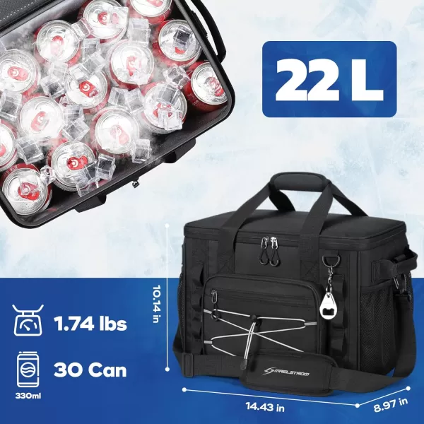 Maelstrom 80 Can Soft Sided Cooler Bag, Insulated Hard-Bottom, Leakproof, Portable, 72L Capacity, Black