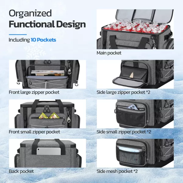 Maelstrom 80 Can Soft Sided Cooler Bag, Insulated Hard-Bottom, Leakproof, Portable, 72L Capacity, Black