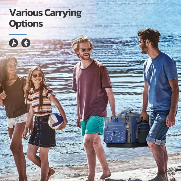 Maelstrom 80 Can Soft Sided Cooler Bag, Insulated Hard-Bottom, Leakproof, Portable, 72L Capacity, Black