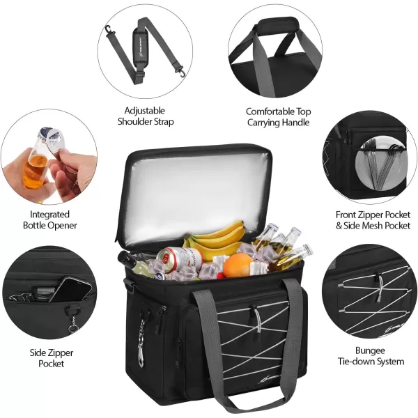 Maelstrom 80 Can Soft Sided Cooler Bag, Insulated Hard-Bottom, Leakproof, Portable, 72L Capacity, Black