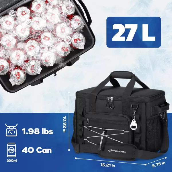 Maelstrom 80 Can Soft Sided Cooler Bag, Insulated Hard-Bottom, Leakproof, Portable, 72L Capacity, Black