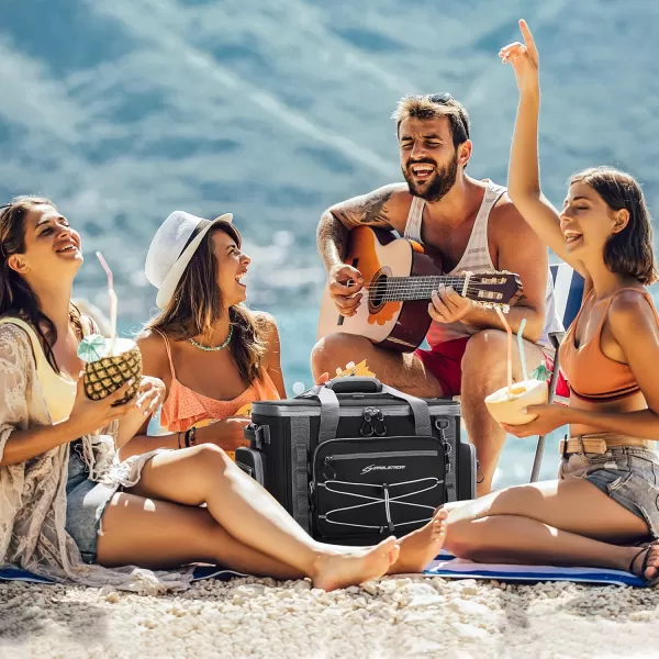Maelstrom 80 Can Soft Sided Cooler Bag, Insulated Hard-Bottom, Leakproof, Portable, 72L Capacity, Black