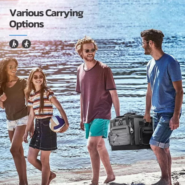 Maelstrom 80 Can Soft Sided Cooler Bag, Insulated Hard-Bottom, Leakproof, Portable, 72L Capacity, Black