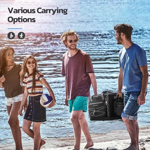 Maelstrom 80 Can Soft Sided Cooler Bag, Insulated Hard-Bottom, Leakproof, Portable, 72L Capacity, Black
