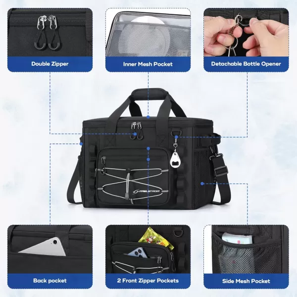 Maelstrom 80 Can Soft Sided Cooler Bag, Insulated Hard-Bottom, Leakproof, Portable, 72L Capacity, Black