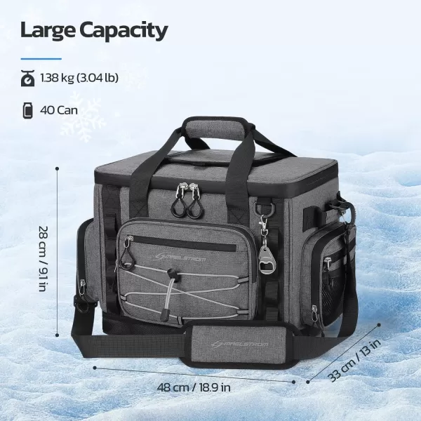 Maelstrom 80 Can Soft Sided Cooler Bag, Insulated Hard-Bottom, Leakproof, Portable, 72L Capacity, Black