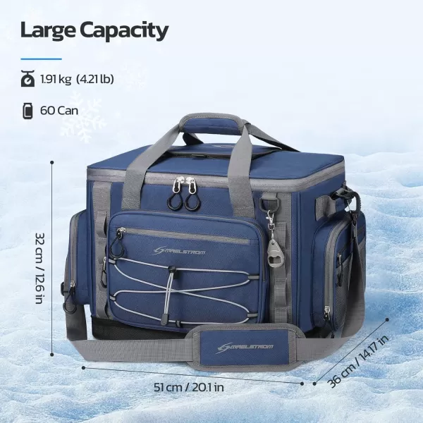 Maelstrom 80 Can Soft Sided Cooler Bag, Insulated Hard-Bottom, Leakproof, Portable, 72L Capacity, Black