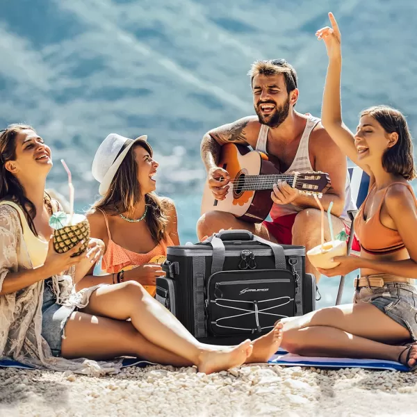 Maelstrom 80 Can Soft Sided Cooler Bag, Insulated Hard-Bottom, Leakproof, Portable, 72L Capacity, Black