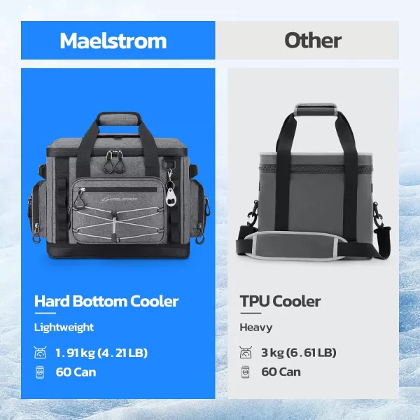 Maelstrom 80 Can Soft Sided Cooler Bag, Insulated Hard-Bottom, Leakproof, Portable, 72L Capacity, Black