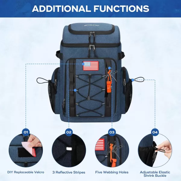 Maelstrom Backpack Cooler,Soft Lightweight Leakproof Cooler Backpack,35 Can Insulated Cooler Bag,Keeps 35 Cans Hot/Cold for Up to 16 Hours,Waterproof Lunch Backpack for Men Women-Blue
