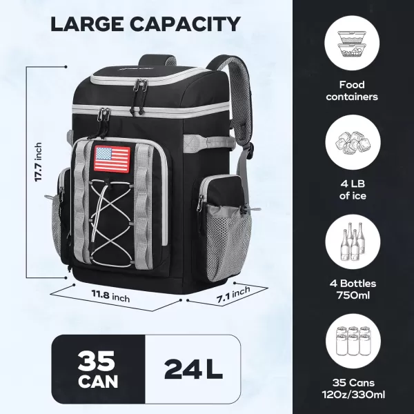 Maelstrom Backpack Cooler,Soft Lightweight Leakproof Cooler Backpack,35 Can Insulated Cooler Bag,Keeps 35 Cans Hot/Cold for Up to 16 Hours,Waterproof Lunch Backpack for Men Women-Blue