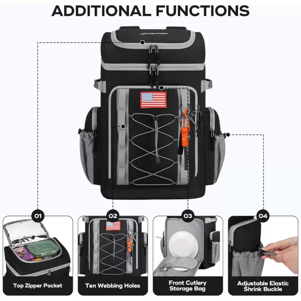 Maelstrom Cooler Backpack,50 Can Insulated Soft Backpack Cooler,Portable Lightweight Leakproof Cooler Bag,Large Capacity Beach Cooler,Waterproof Lunch Backpack for Men Women