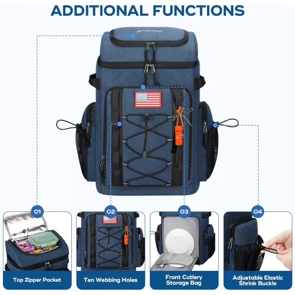 Maelstrom Cooler Backpack,50 Can Insulated Soft Backpack Cooler,Portable Lightweight Leakproof Cooler Bag,Large Capacity Beach Cooler,Waterproof Lunch Backpack for Men Women
