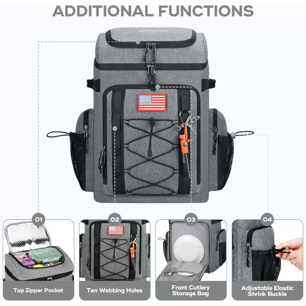 Maelstrom Cooler Backpack,50 Can Insulated Soft Backpack Cooler,Portable Lightweight Leakproof Cooler Bag,Large Capacity Beach Cooler,Waterproof Lunch Backpack for Men Women