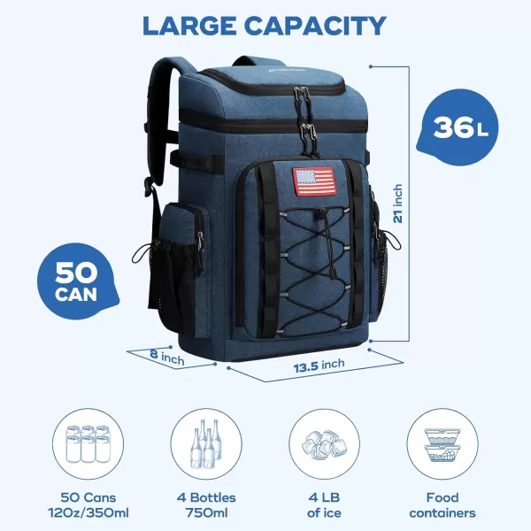 Maelstrom Cooler Backpack,50 Can Insulated Soft Backpack Cooler,Portable Lightweight Leakproof Cooler Bag,Large Capacity Beach Cooler,Waterproof Lunch Backpack for Men Women