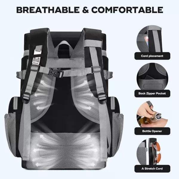 Maelstrom Cooler Backpack,50 Can Insulated Soft Backpack Cooler,Portable Lightweight Leakproof Cooler Bag,Large Capacity Beach Cooler,Waterproof Lunch Backpack for Men Women