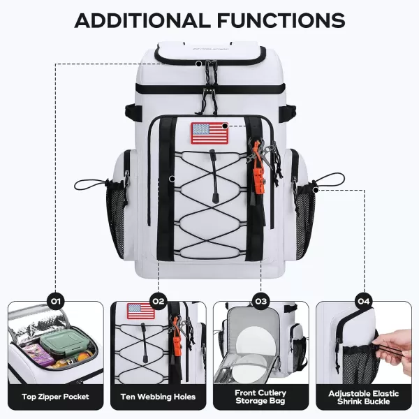 Maelstrom Cooler Backpack,50 Can Insulated Soft Backpack Cooler,Portable Lightweight Leakproof Cooler Bag,Large Capacity Beach Cooler,Waterproof Lunch Backpack for Men Women