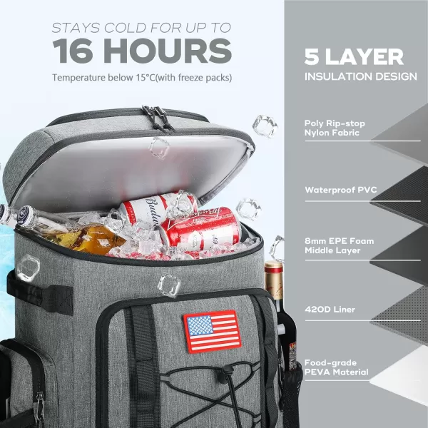 Maelstrom Cooler Backpack,50 Can Insulated Soft Backpack Cooler,Portable Lightweight Leakproof Cooler Bag,Large Capacity Beach Cooler,Waterproof Lunch Backpack for Men Women