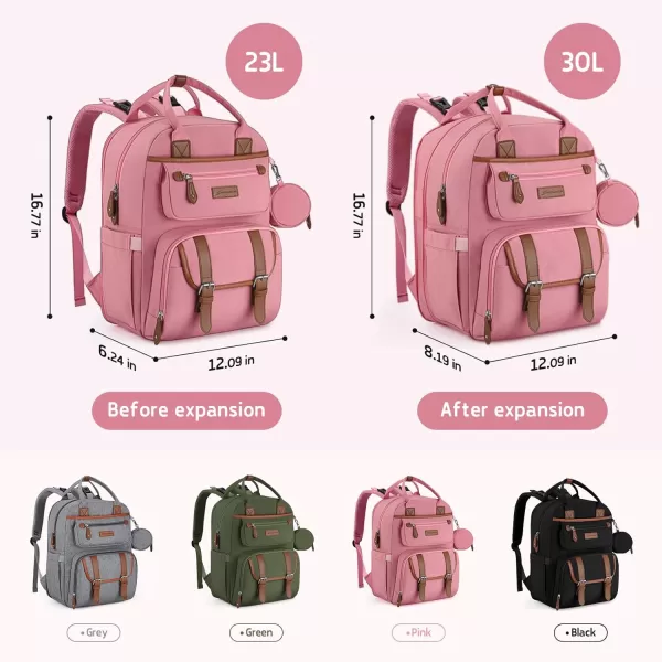 Maelstrom Diaper Bag Backpack,Baby Bag,23L-30L Expandable Diaper Backpack for Mom Dad,Travel Essentials Baby Bag with Changing Pad&amp;Stroller Straps &amp; Pacifier Bag,Gray