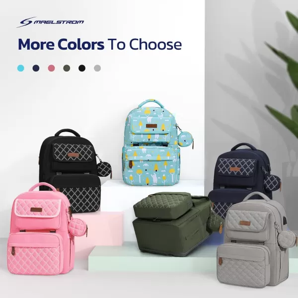 Maelstrom Diaper Bag Backpack,Baby Bag,23L-30L Expandable Diaper Backpack for Mom Dad,Travel Essentials Baby Bag with Changing Pad&amp;Stroller Straps &amp; Pacifier Bag,Gray